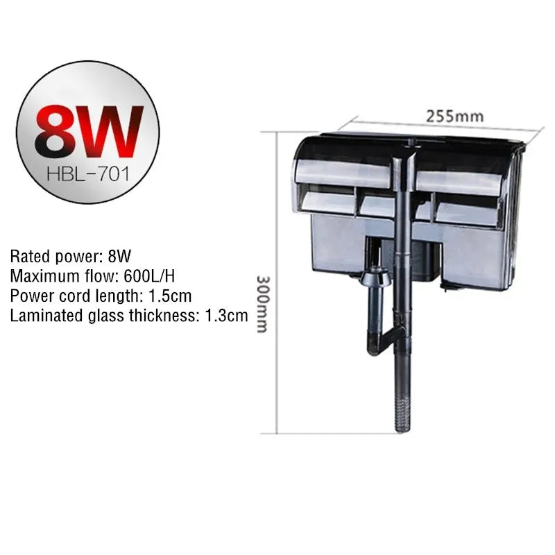 Aquarium Filter External Hanging Filter Pump Fish Tank Water Pump Waterfall Maker Water Circulation Filter Aquarium Accessories