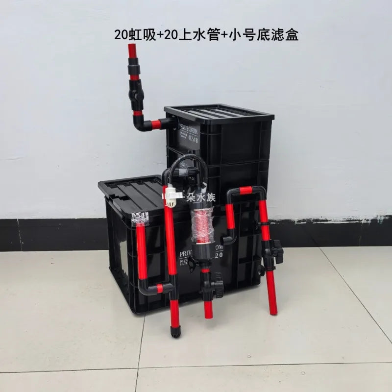 No punching, upper filter, bottom filter, siphon anti-overflow, automatic start-stop fish tank turnover box bottom filter