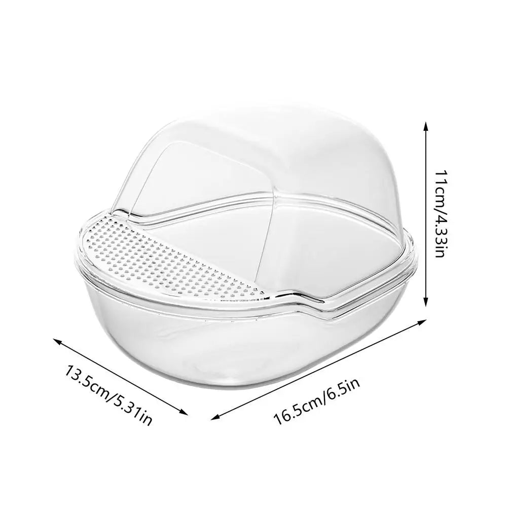Hamster Sand Box Transparent Shower Room For Gerbil Large Transparent Hamster Toilet With Scoop Set Small Animals Cage