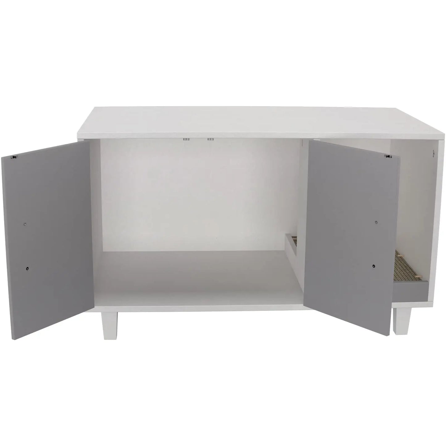 Modern Wood Pet Crate Cat Washroom Hidden Litter Box Enclosure Furniture House As Table Nightstand With Scratch Pad, Stackable