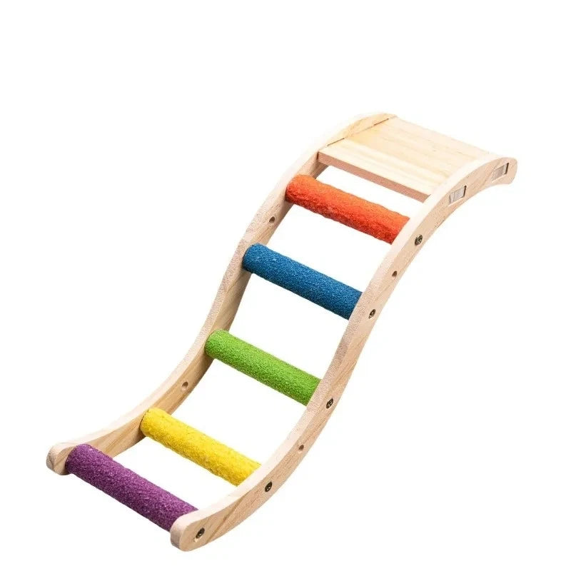 Parrot Ladder Toy Gnawing, Grinding Claws, Grinding Mouth Frosted Ladder Cloud Ladder Station Stick Climbing Platform