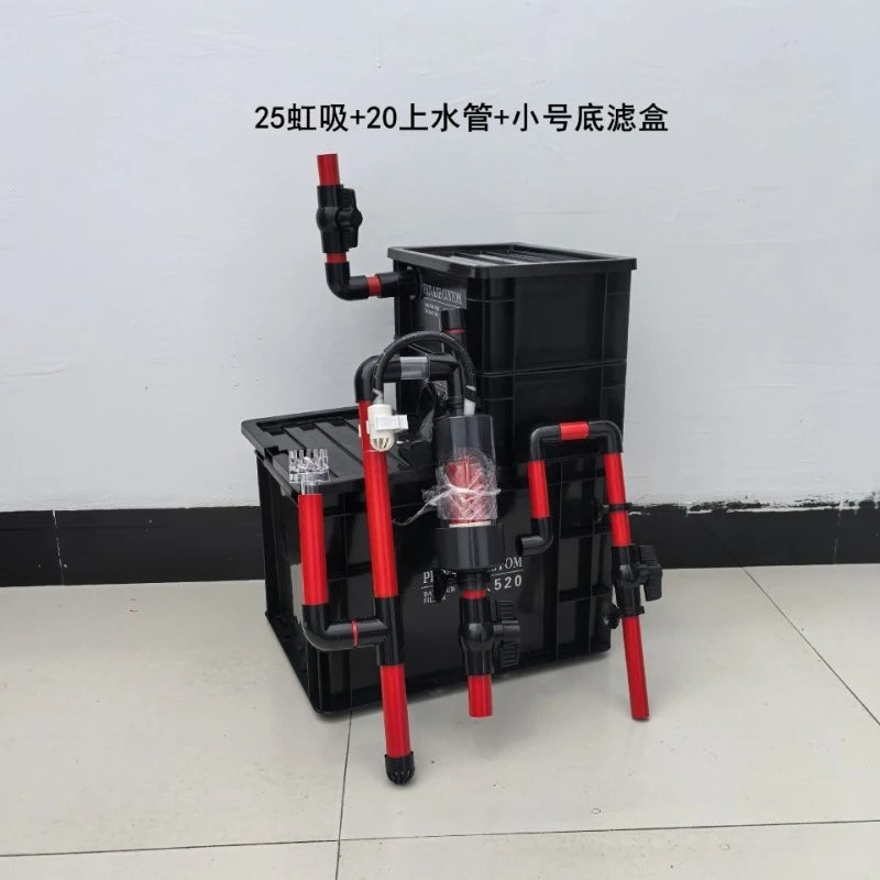 No punching, upper filter, bottom filter, siphon anti-overflow, automatic start-stop fish tank turnover box bottom filter