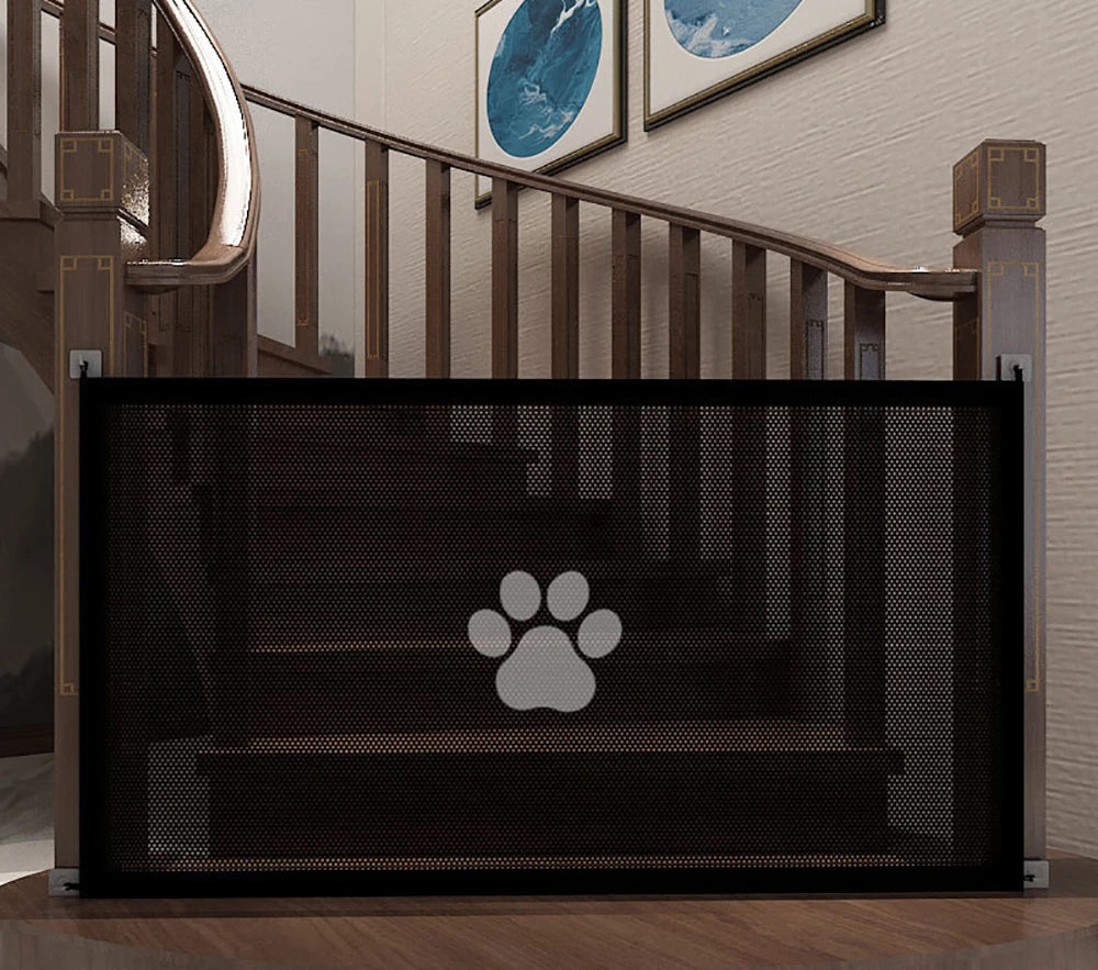 Dog Gate for Stairs Pet Gates for The House Dogs Screen Mesh Gate for Doorways Stairways With 4Pcs Hook Indoor Dog Safety Fence
