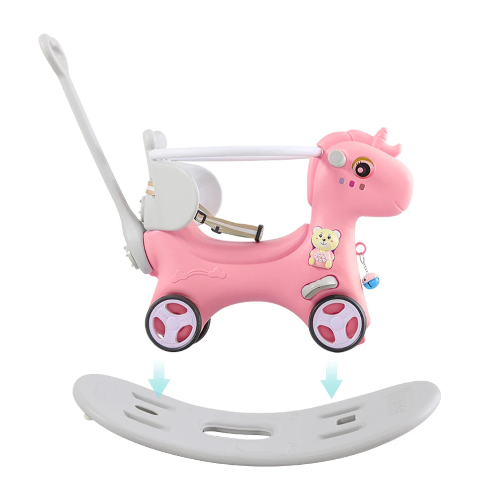 Rocking Horse for Toddlers, Balance Bike Ride On Toys and Balance Board for Baby Girl and Boy Plush
