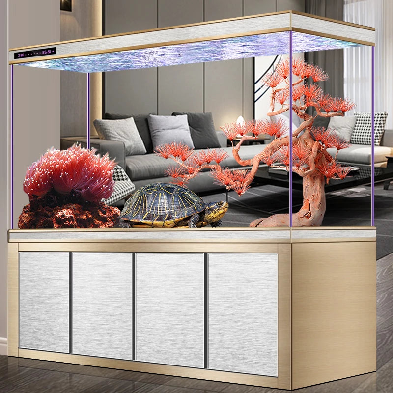 Arowana Tank Ultra-White Glass 1.2 meters Medium and Large Ecological No-Change Aquarium Box Lazy Bottom Filter Cabinet
