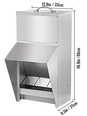 VEVOR  Sturdy Galvanized Steel Poultry Feeder Premium Chicken Feeder No Waste 11.5/25/30/50lbs Metal Feeder for Chickens Quails