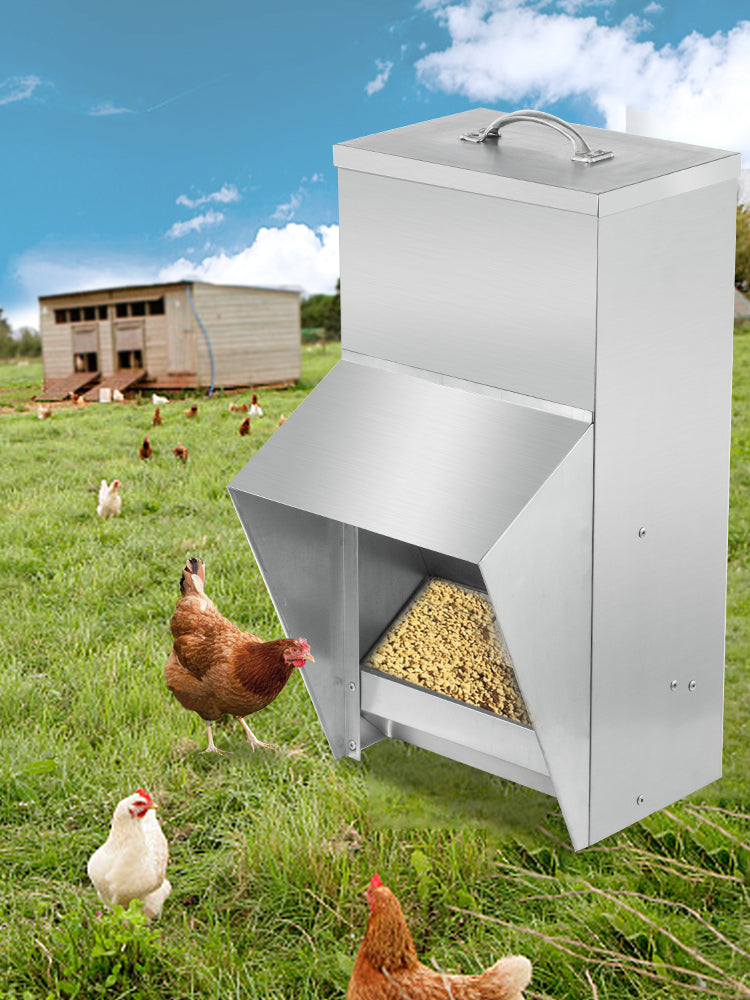 VEVOR  Sturdy Galvanized Steel Poultry Feeder Premium Chicken Feeder No Waste 11.5/25/30/50lbs Metal Feeder for Chickens Quails