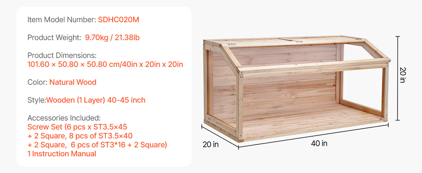 VEVOR Wooden Hamster Cage 270° Viewing Hamster Habitat Hamster Cages with Openable Top Ventilated Animal Cage for Gerbils Mice
